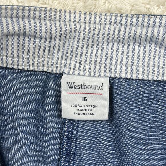 Westbound 100% cotton drawstring waist denim cargo shorts, size 16 - Picture 8 of 9